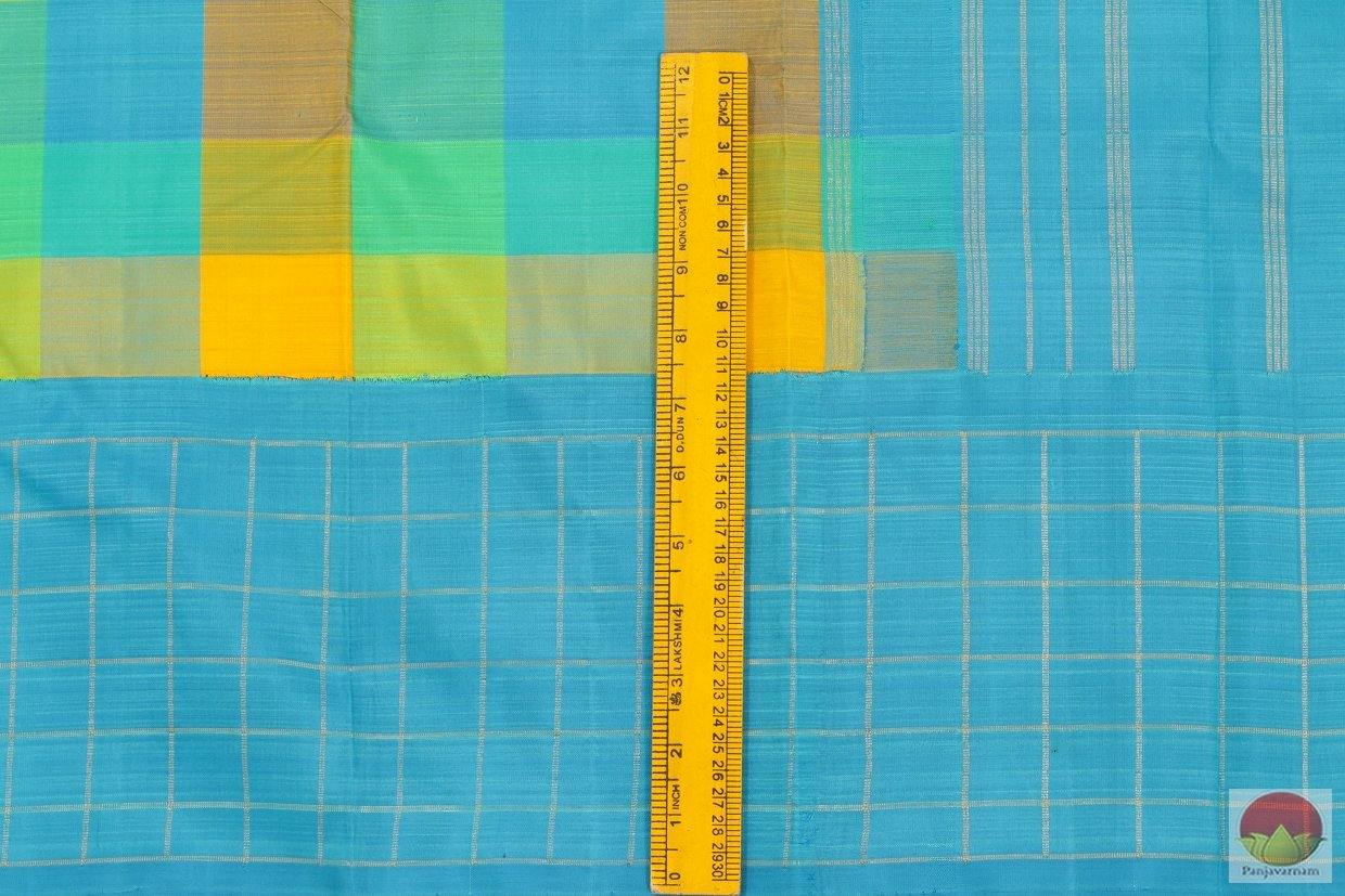 Multicolour Checks - Kanchipuram Silk Saree - Handwoven Pure Silk - Pure Zari - PV G 4176 - Silk Sari - Panjavarnam