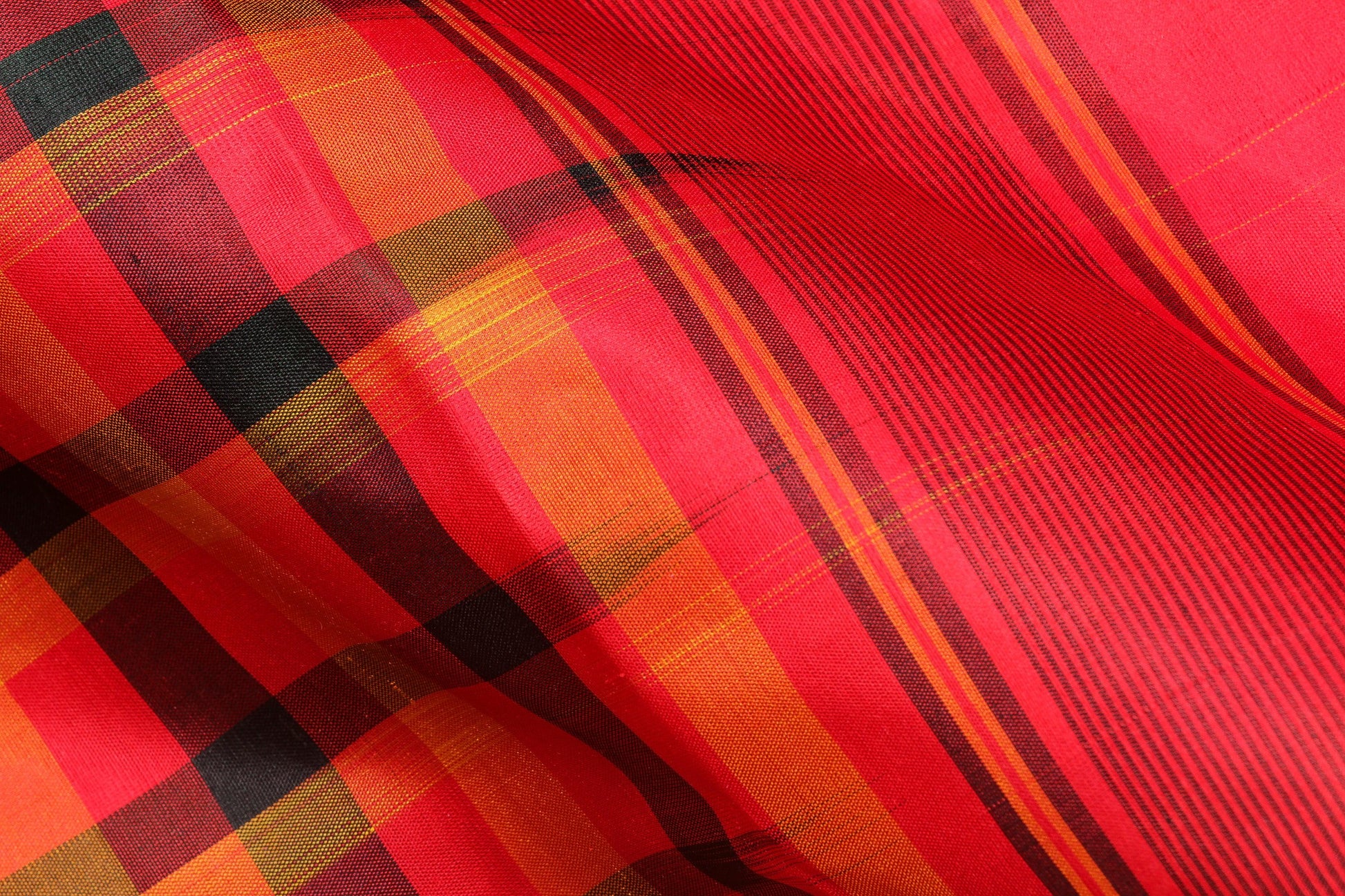 Multicolour Checks Kanjivaram Pure Silk Saree - Handwoven Silk Saree - PVM 0318 1262 - Silk Sari - Panjavarnam