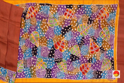 Multicolour Pure Silk Batik Saree Handwoven Pure Silk PB 295 - Batik Silk - Panjavarnam