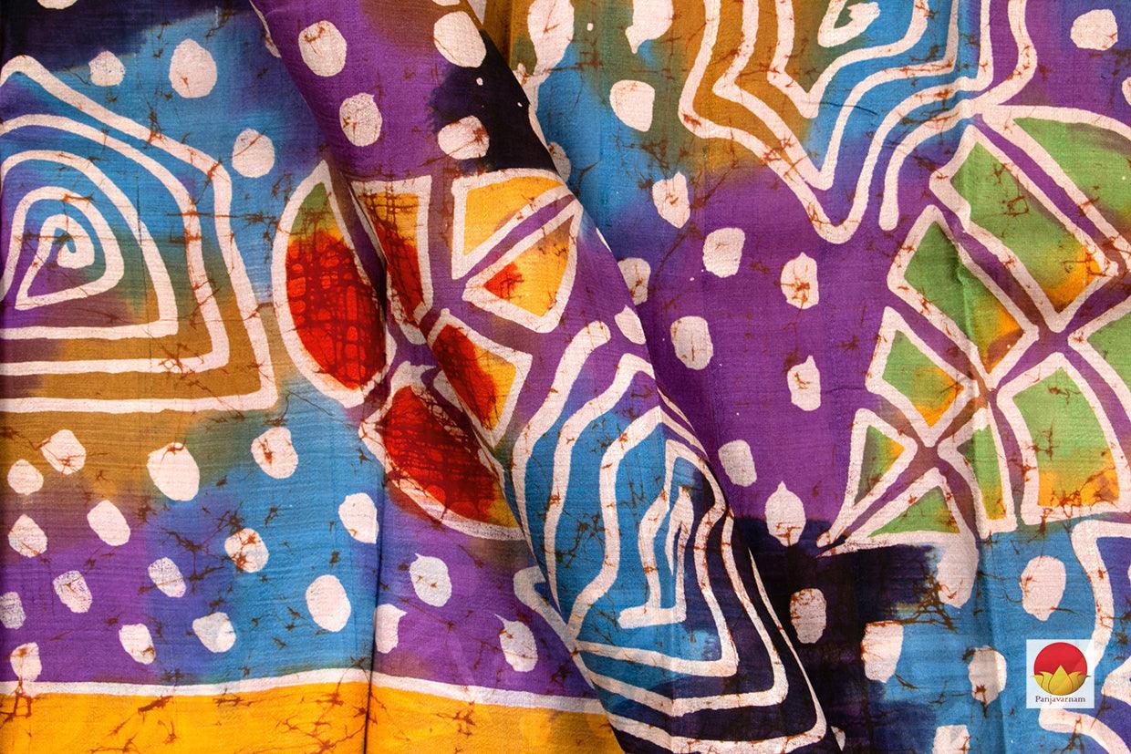 Multicolour Pure Silk Batik Saree Handwoven Pure Silk PB 295 - Batik Silk - Panjavarnam PB 295