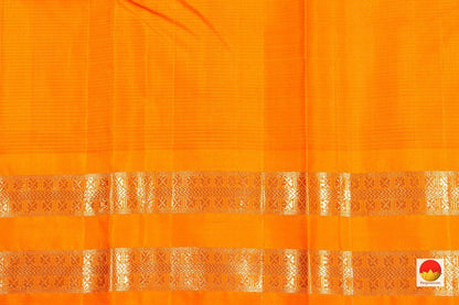Mustard And Green Kanchipuram Silk Saree Khasa Khasa Checks Handwoven Pure Silk Pure Zari PV NYC 247 - Silk Sari - Panjavarnam PV NYC 247
