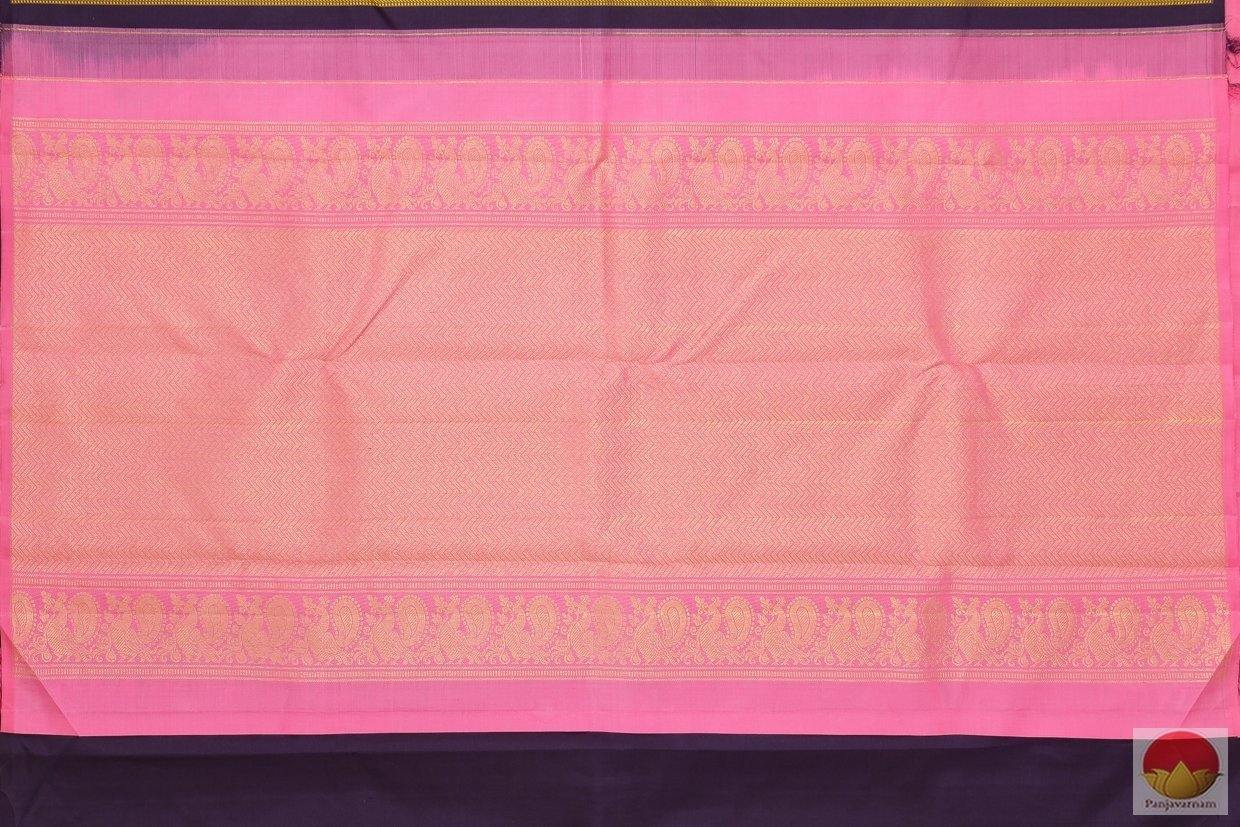 Navy Blue & Pink - Kanchipuram Silk Saree - Handwoven Pure Silk - Pure Zari - PV DS 145 Archives - Silk Sari - Panjavarnam