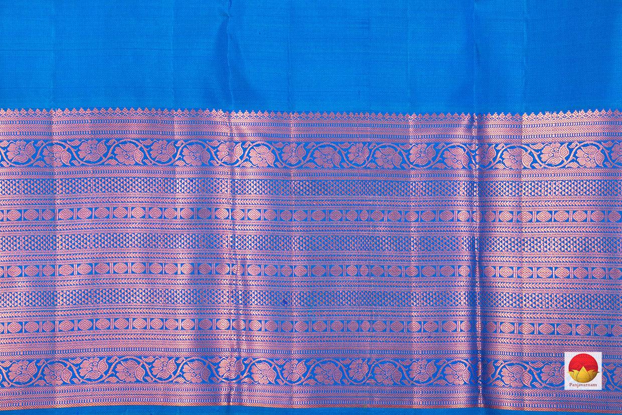 Navy Blue Kanchipuram Silk Saree Handwoven Pure Silk Pure Zari For Festive Wear PV NYC 457 - Silk Sari - Panjavarnam PV NYC 457