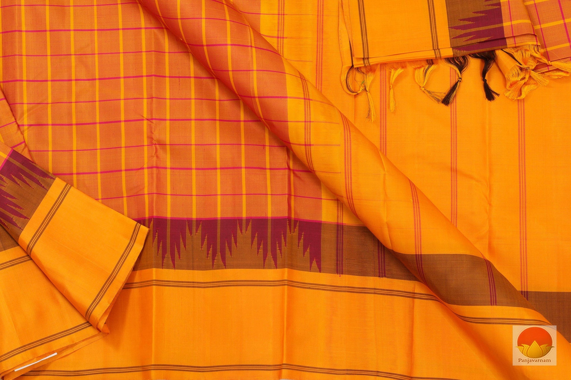 No Zari - Kanchipuram Silk Saree - Handwoven Pure Silk - PV G 4068 - Archives - Silk Sari - Panjavarnam