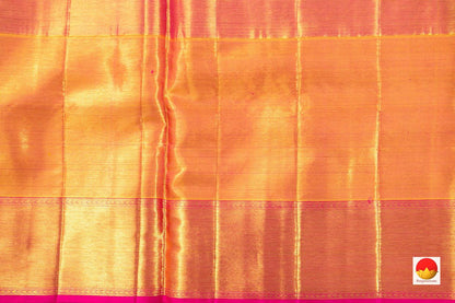 Off White Tissue Kanchipuram Silk Saree Handwoven Pure Silk Pure Zari For Party Wear PV NYC 368 - Silk Sari - Panjavarnam PV NYC 368