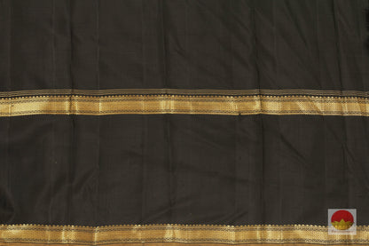 Orange And Black Handwoven Kanjivaram Pure Silk Saree Pure Zari For Baby Shower PV VL 39 - Silk Sari - Panjavarnam