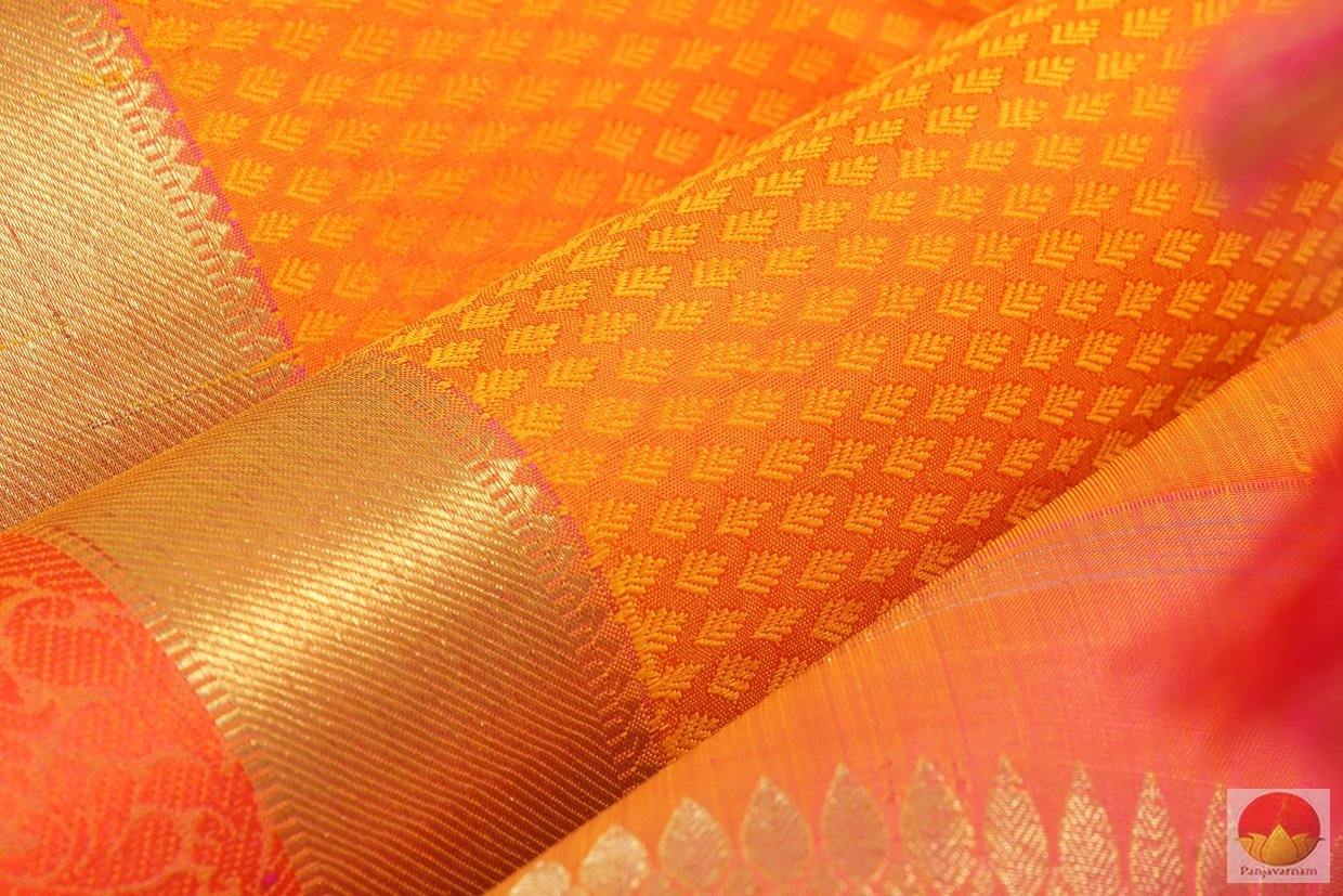 Orange & Peach - Kanchipuram Silk Jacquard Handwoven Saree - Pure Zari - PV G 4122 Archives - Silk Sari - Panjavarnam