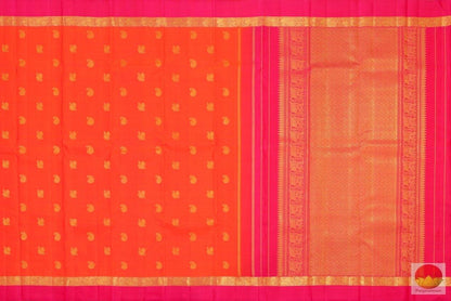 Orange & Pink - Handwoven Kanchipuram Silk Saree - Pure Silk - Pure Zari - PV G 4225 - Archives - Silk Sari - Panjavarnam