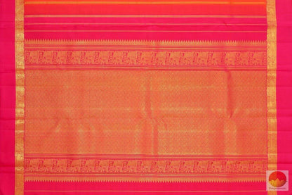 Orange & Pink - Handwoven Kanchipuram Silk Saree - Pure Silk - Pure Zari - PV G 4225 - Archives - Silk Sari - Panjavarnam