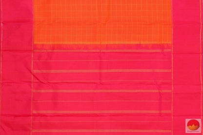 Orange & Pink - Kanchipuram Silk Saree - Handwoven Pure Silk - Pure Zari - PV G 4118 - Silk Sari - Panjavarnam