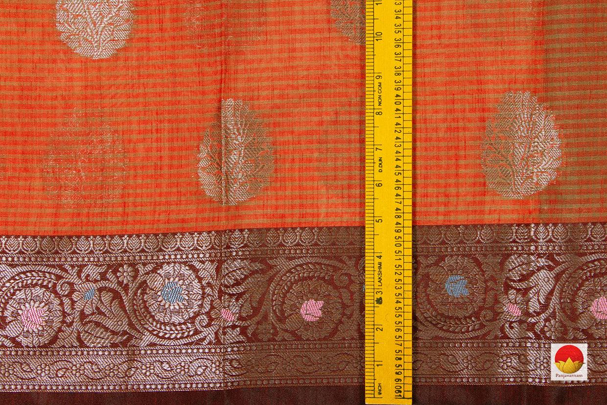 Orange And Red Banarasi Silk Cotton Saree With Antique Zari For Party Wear PSC 1177 - Silk Cotton - Panjavarnam