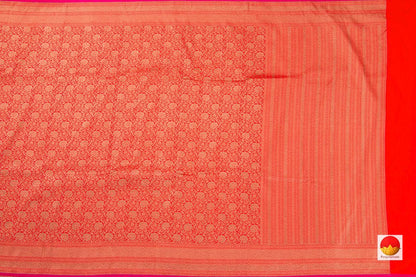 Orange Banarasi Silk Saree Handwoven Pure Silk PB 264 - Banarasi Silk - Panjavarnam