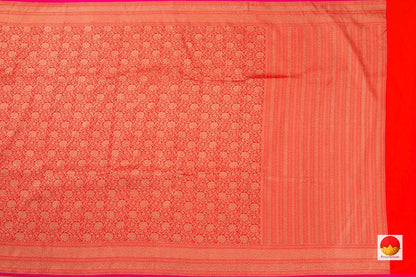 Orange Banarasi Silk Saree Handwoven Pure Silk PB 264 - Banarasi Silk - Panjavarnam PB 264