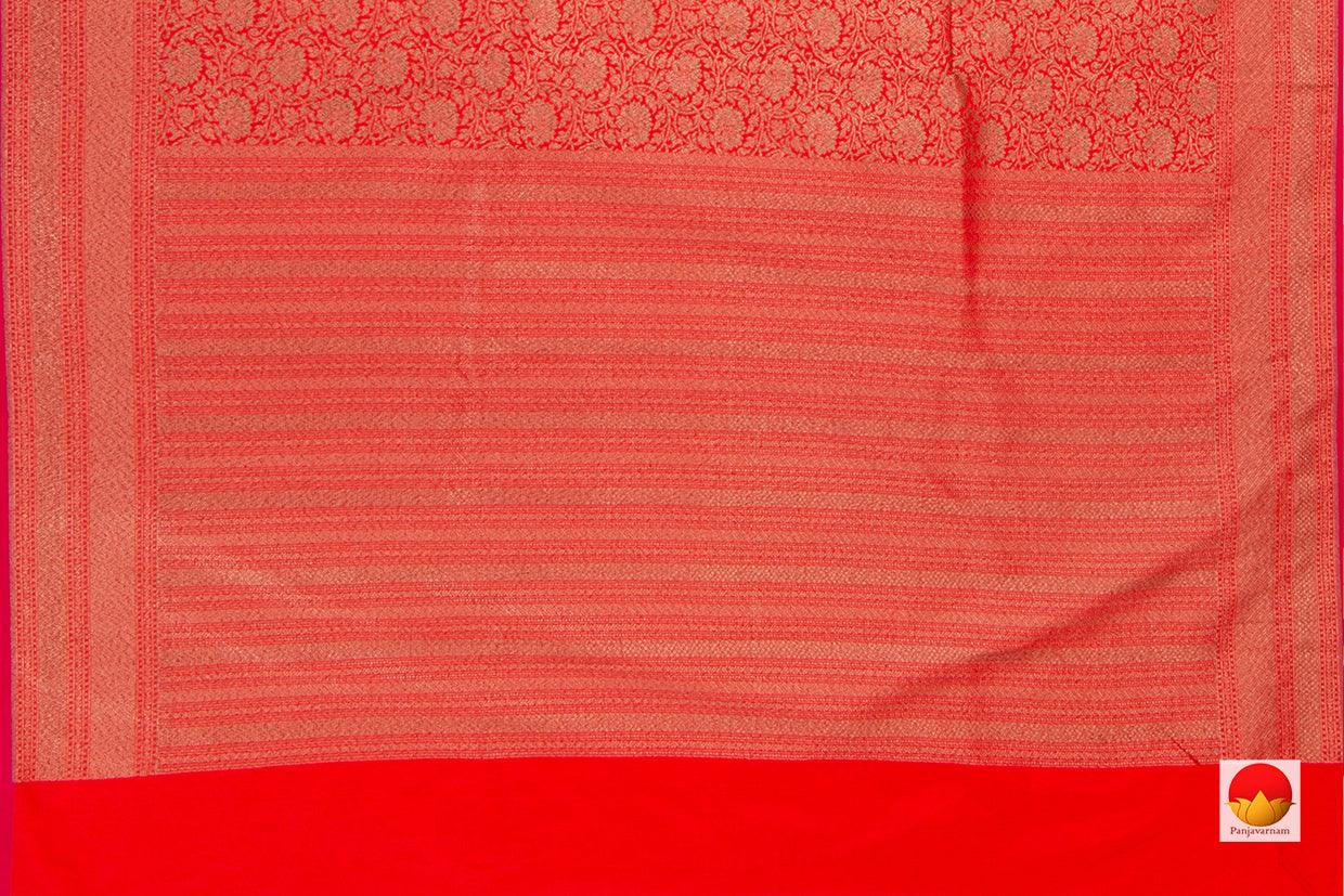 Orange Banarasi Silk Saree Handwoven Pure Silk PB 264 - Banarasi Silk - Panjavarnam PB 264