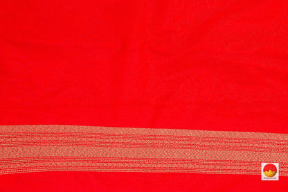 Orange Banarasi Silk Saree Handwoven Pure Silk PB 264 - Banarasi Silk - Panjavarnam PB 264