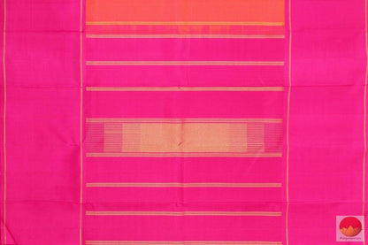 Orange Kanchipuram Silk Saree Handwoven Pure Silk For festive Wear PV G 4100 - Silk Sari - Panjavarnam