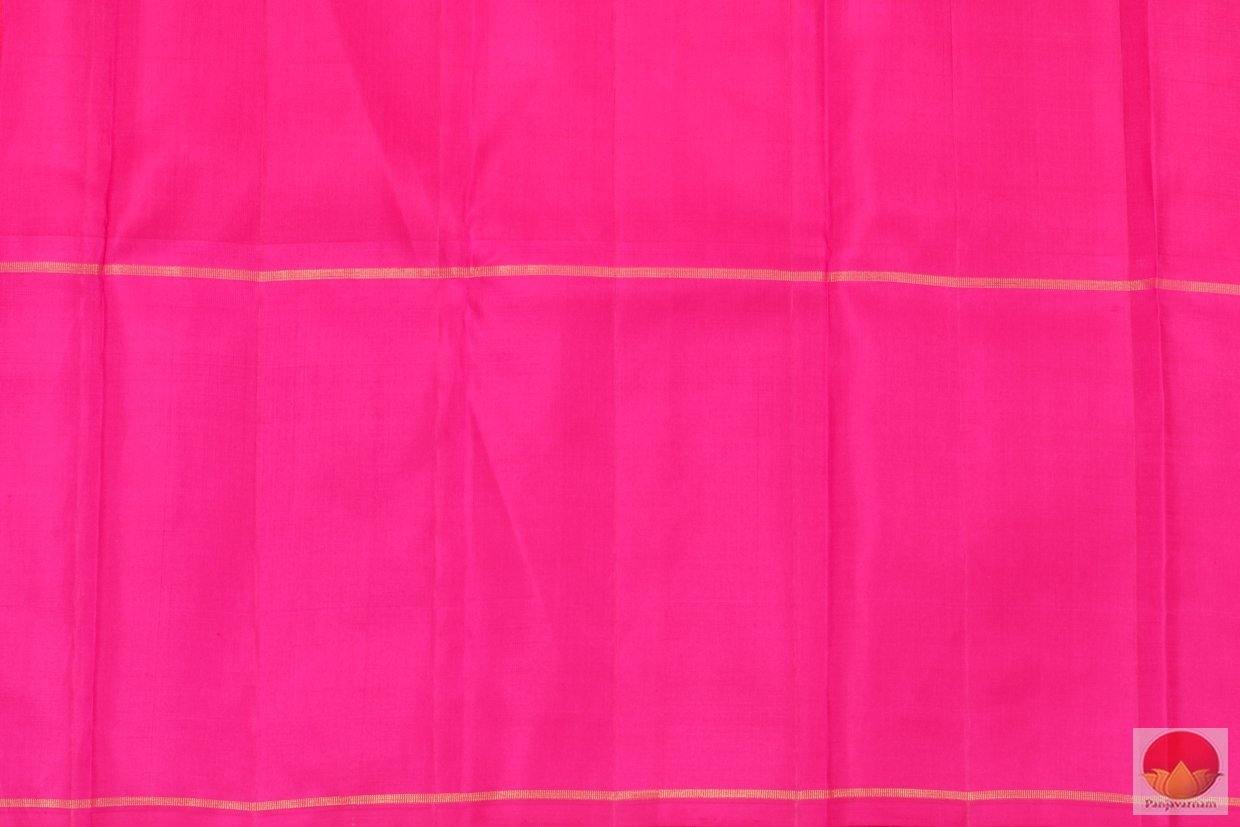 Orange Kanchipuram Silk Saree Handwoven Pure Silk For festive Wear PV G 4100 - Silk Sari - Panjavarnam PV G 4100