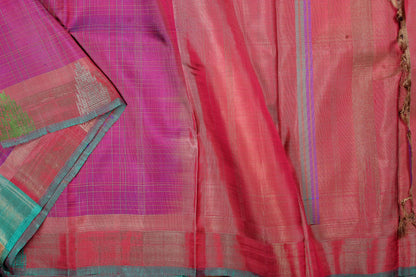 Partly Pallu Handwoven Kanjivaram Pure Silk Saree - Pure Zari - PVA 0418 1314 - Silk Sari - Panjavarnam