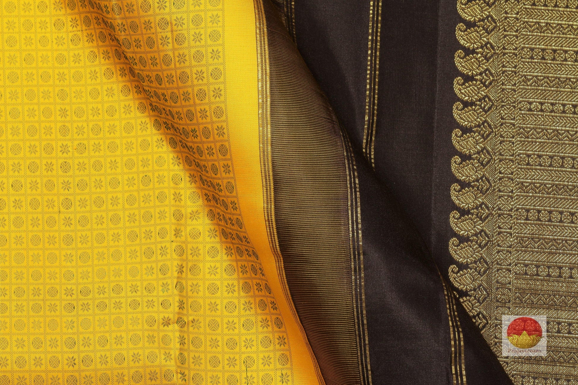 Partly Pallu Handwoven Pure Silk Kanjivaram Saree - Pure Zari - PV J7424 Archives - Silk Sari - Panjavarnam