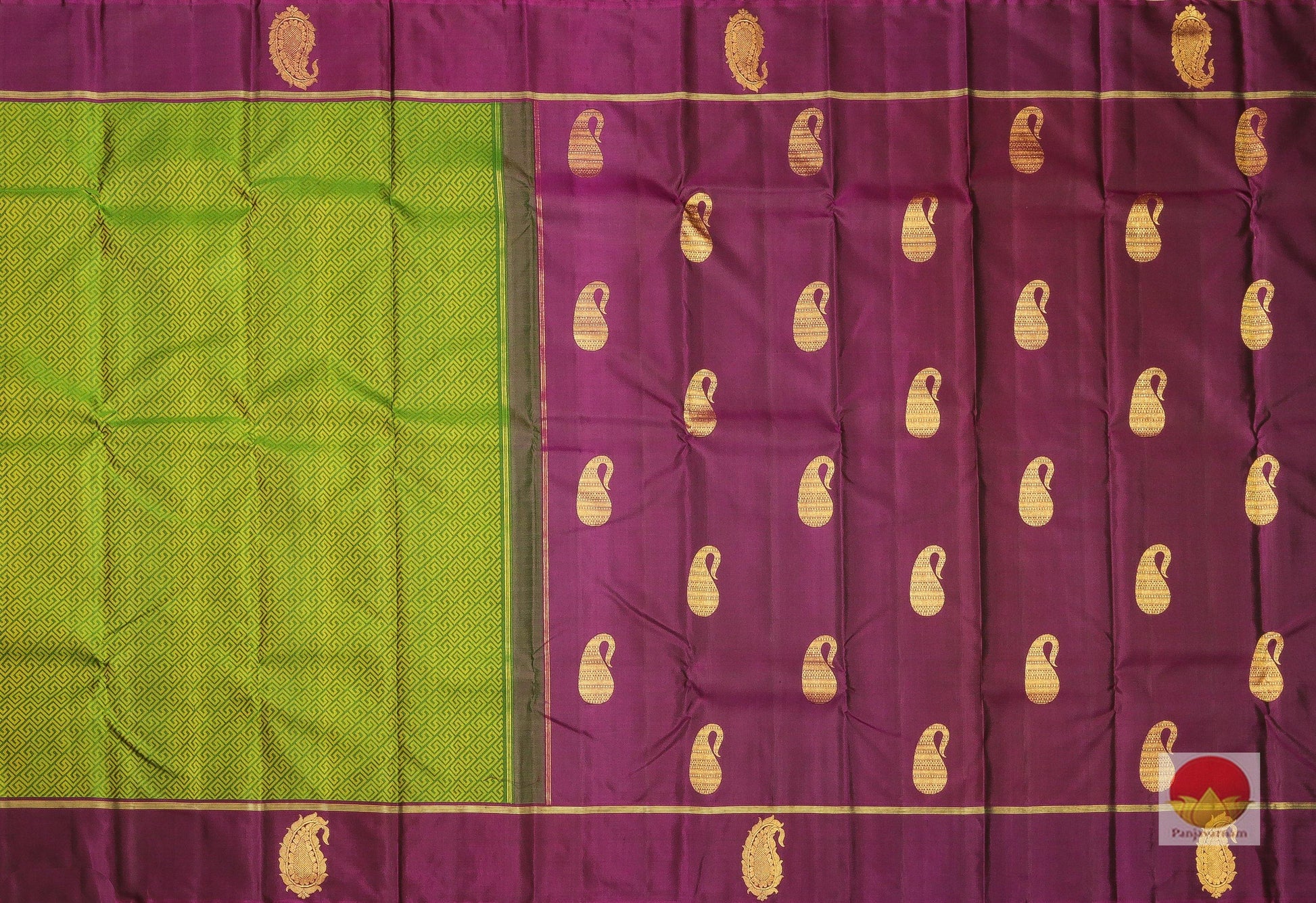 Partly Pallu - Handwoven Pure Silk Kanjivaram Saree - Pure Zari - PV J7955 Archives - Silk Sari - Panjavarnam