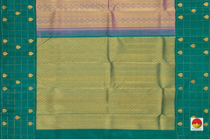 Pastel Blue And Green Kanchipuram Silk Saree Handwoven Pure Silk Pure Zari For Party Wear PV NYC 472 - Silk Sari - Panjavarnam PV NYC 472