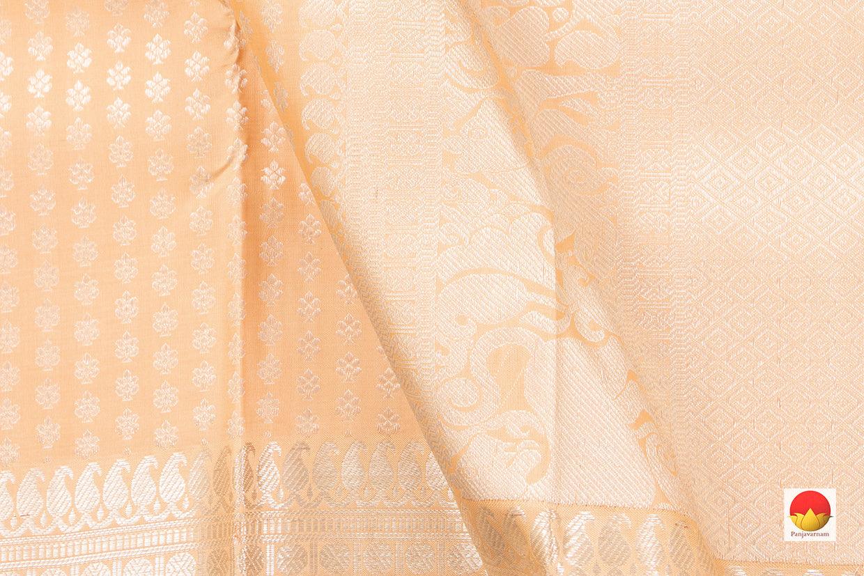 Pastel Peach Kanchipuram Silk Saree Handwoven Pure Silk Pure Zari For Party Wear PV NYC 464 - Silk Sari - Panjavarnam PV NYC 464