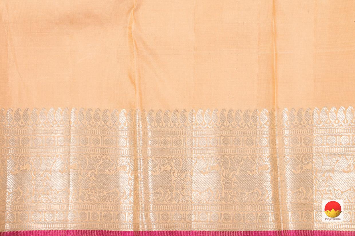 Pastel Peach Kanchipuram Silk Saree Handwoven Pure Silk Pure Zari For Party Wear PV NYC 464 - Silk Sari - Panjavarnam PV NYC 464