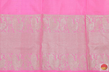 Pastel Pink & Pearl White - Hanwoven Pure Silk Kanjivaram Saree - Pure Zari - PV SVS 2061 Archives - Silk Sari - Panjavarnam