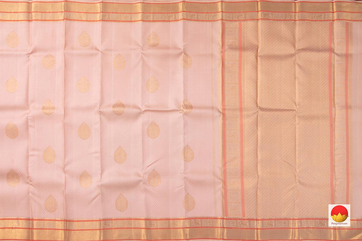 Pastel Pink Jacquard Kanchipuram Silk Saree Handwoven Pure Silk Pure Zari For Wedding Wear PV NYC 546 - Silk Sari - Panjavarnam