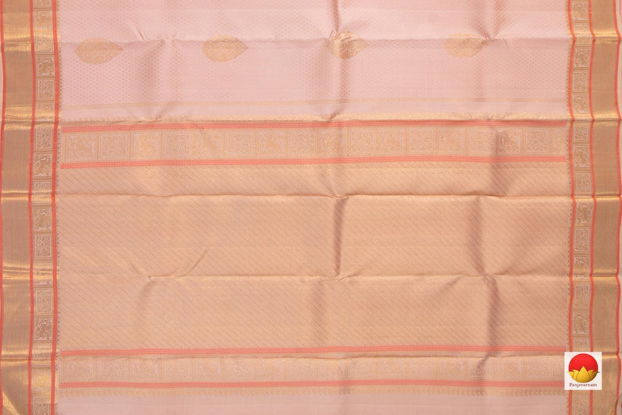 Pastel Pink Jacquard Kanchipuram Silk Saree Handwoven Pure Silk Pure Zari For Wedding Wear PV NYC 546 - Silk Sari - Panjavarnam PV NYC 546