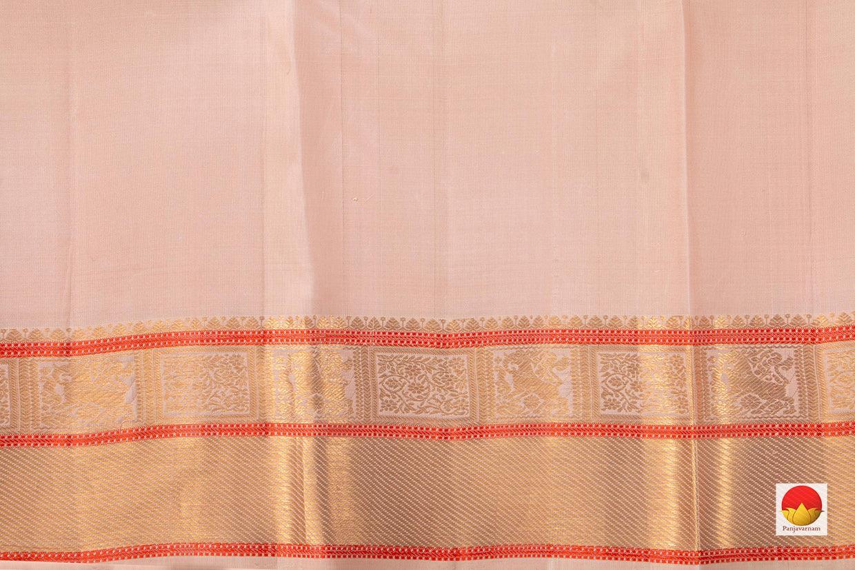 Pastel Pink Jacquard Kanchipuram Silk Saree Handwoven Pure Silk Pure Zari For Wedding Wear PV NYC 546 - Silk Sari - Panjavarnam PV NYC 546