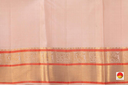Pastel Pink Jacquard Kanchipuram Silk Saree Handwoven Pure Silk Pure Zari For Wedding Wear PV NYC 546 - Silk Sari - Panjavarnam PV NYC 546