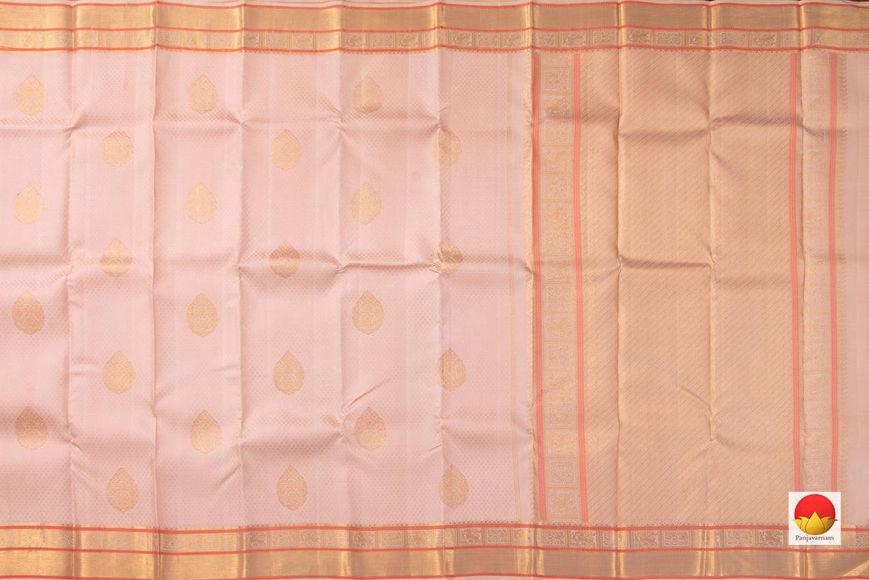 Pastel Pink Jacquard Kanchipuram Silk Saree Handwoven Pure Silk Pure Zari For Wedding Wear PV NYC 546 - Silk Sari - Panjavarnam PV NYC 546