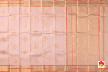 Pastel Pink Jacquard Kanchipuram Silk Saree Handwoven Pure Silk Pure Zari For Wedding Wear PV NYC 546 - Silk Sari - Panjavarnam PV NYC 546
