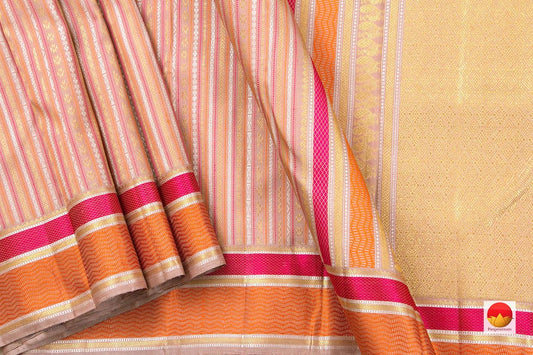 Pastel Pink Kanchipuram Silk Saree Handwoven Pure Silk Pure Zari For Party Wear PV NYC 390 - Silk Sari - Panjavarnam