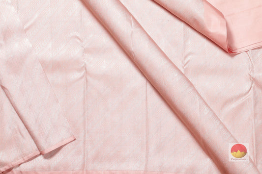 Pastel Pink - Raising Border - Pure Silk Handwoven Kanjivaram Saree - Pure Zari - PV N332 - Silk Sari - Panjavarnam