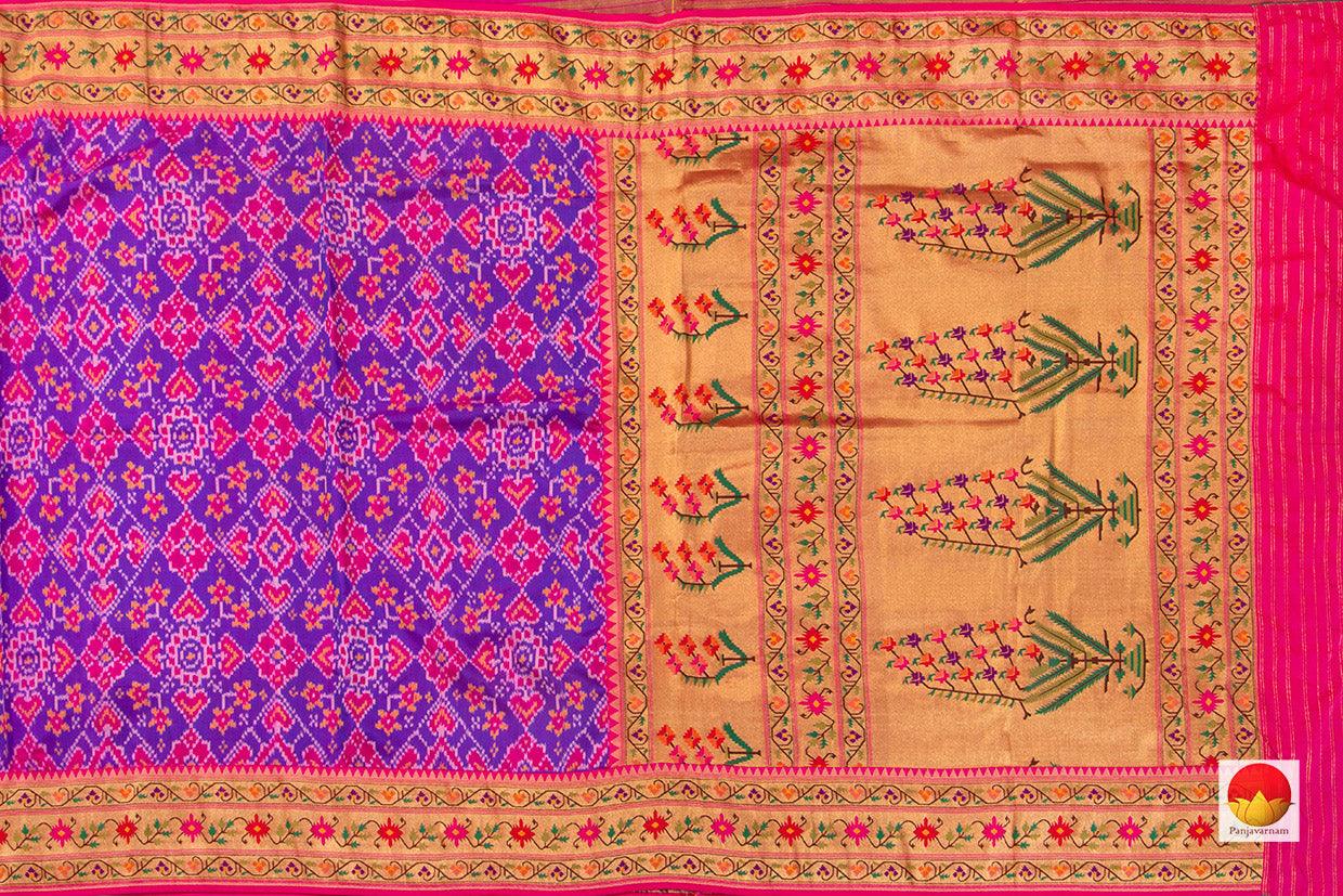 Patola Silk Saree With Paithani Border Handwoven Pure Silk PIK 298 - Pochampally Silk - Panjavarnam PIK 298