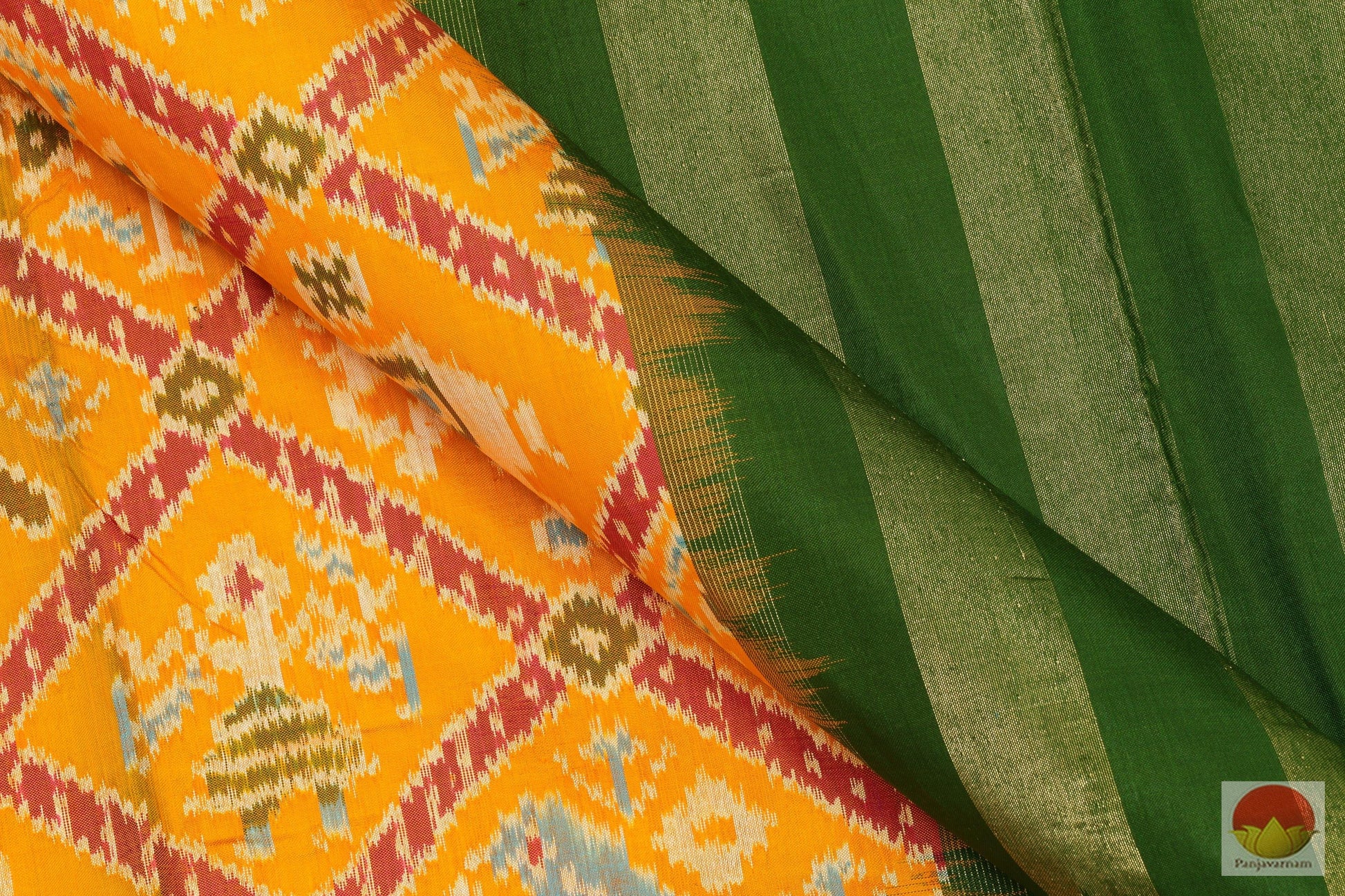 Patola Silk Sari - Nari Kunjar - Handwoven Pure Silk - PIK - 8 - 1 Archives - Pochampally Silk - Panjavarnam