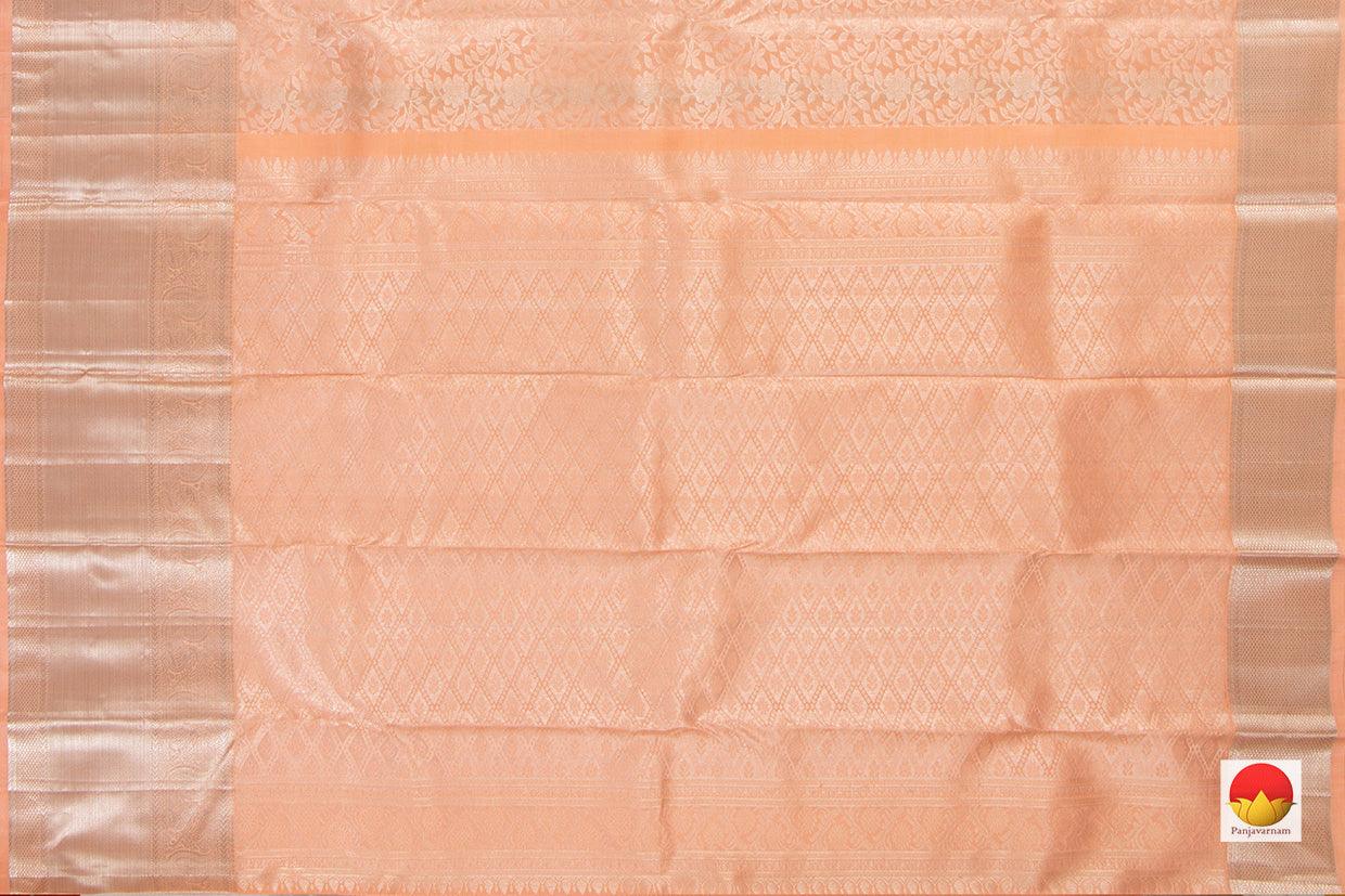 Peach Kanchipuram Tissue Silk Saree Handwoven Pure Silk PV DA 14 - Dharmavaram Silk Saree - Panjavarnam
