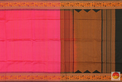 Pink & Black - Handwoven Silk Cotton Saree - KC 506 Archives - Silk Cotton - Panjavarnam