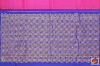 Pink & Blue Borderless Kanchipuram Silk Saree Handwoven Pure Silk Pure Zari For Festive WearPV G 4109 - Silk Sari - Panjavarnam PV G 4109