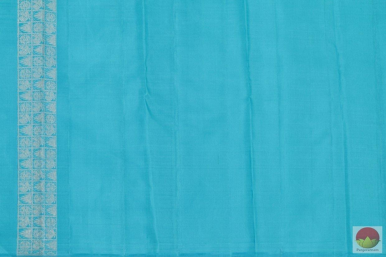 Pink And Blue Borderless Kanchipuram Silk Saree Handwoven Pure Silk Pure Zari For Wedding Wear PV G 4146 - Silk Sari - Panjavarnam