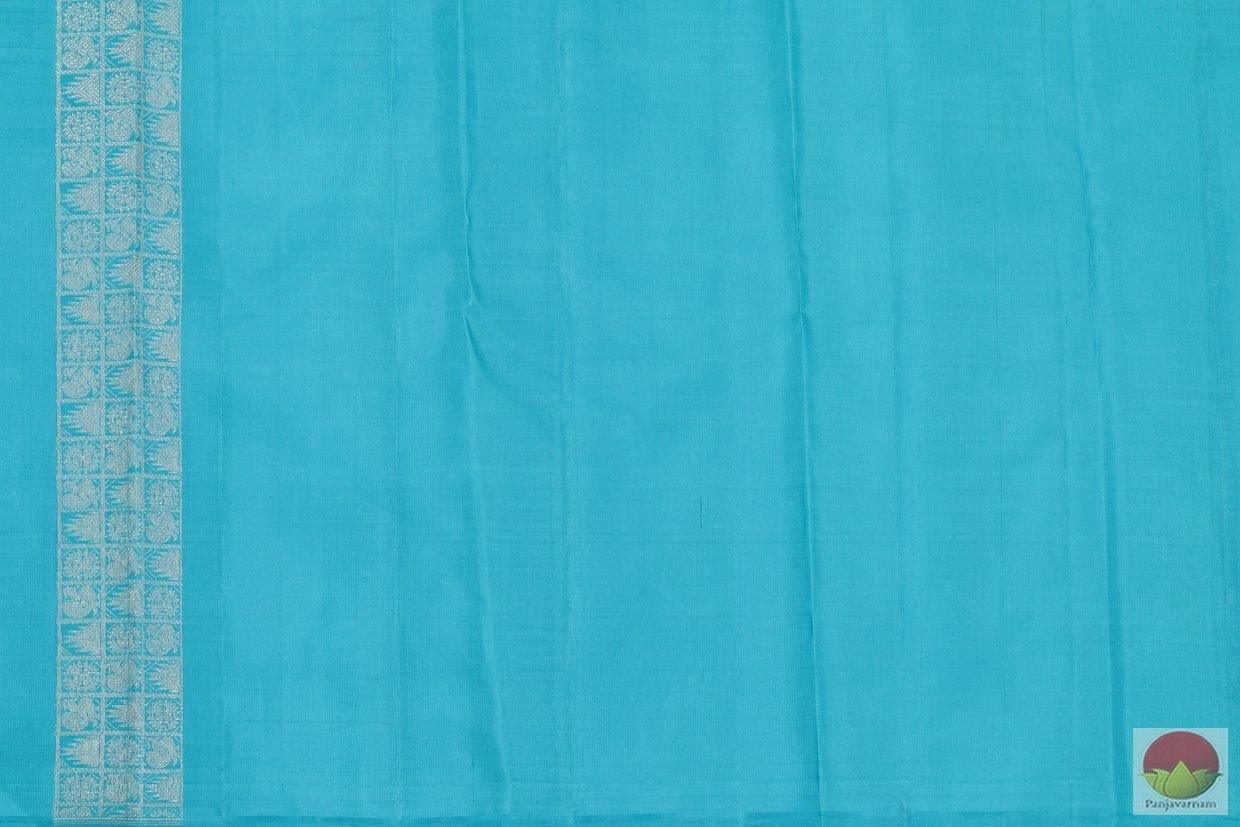 Pink And Blue Borderless Kanchipuram Silk Saree Handwoven Pure Silk Pure Zari For Wedding Wear PV G 4146 - Silk Sari - Panjavarnam PV G 4146