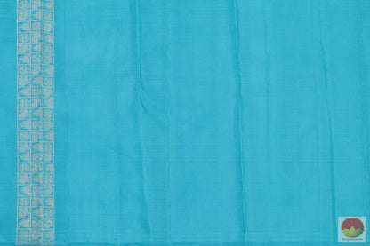 Pink And Blue Borderless Kanchipuram Silk Saree Handwoven Pure Silk Pure Zari For Wedding Wear PV G 4146 - Silk Sari - Panjavarnam PV G 4146