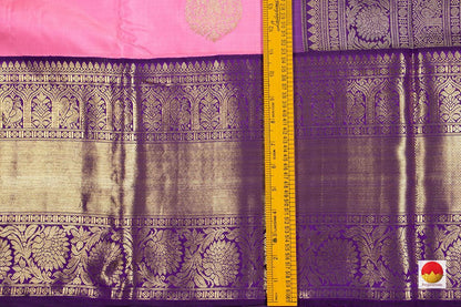 Pink And Blue Korvai Kanchipuram Silk Saree Handwoven Pure Silk Pure Zari For Wedding Wear PV NYC 277 - Silk Sari - Panjavarnam PV NYC 277