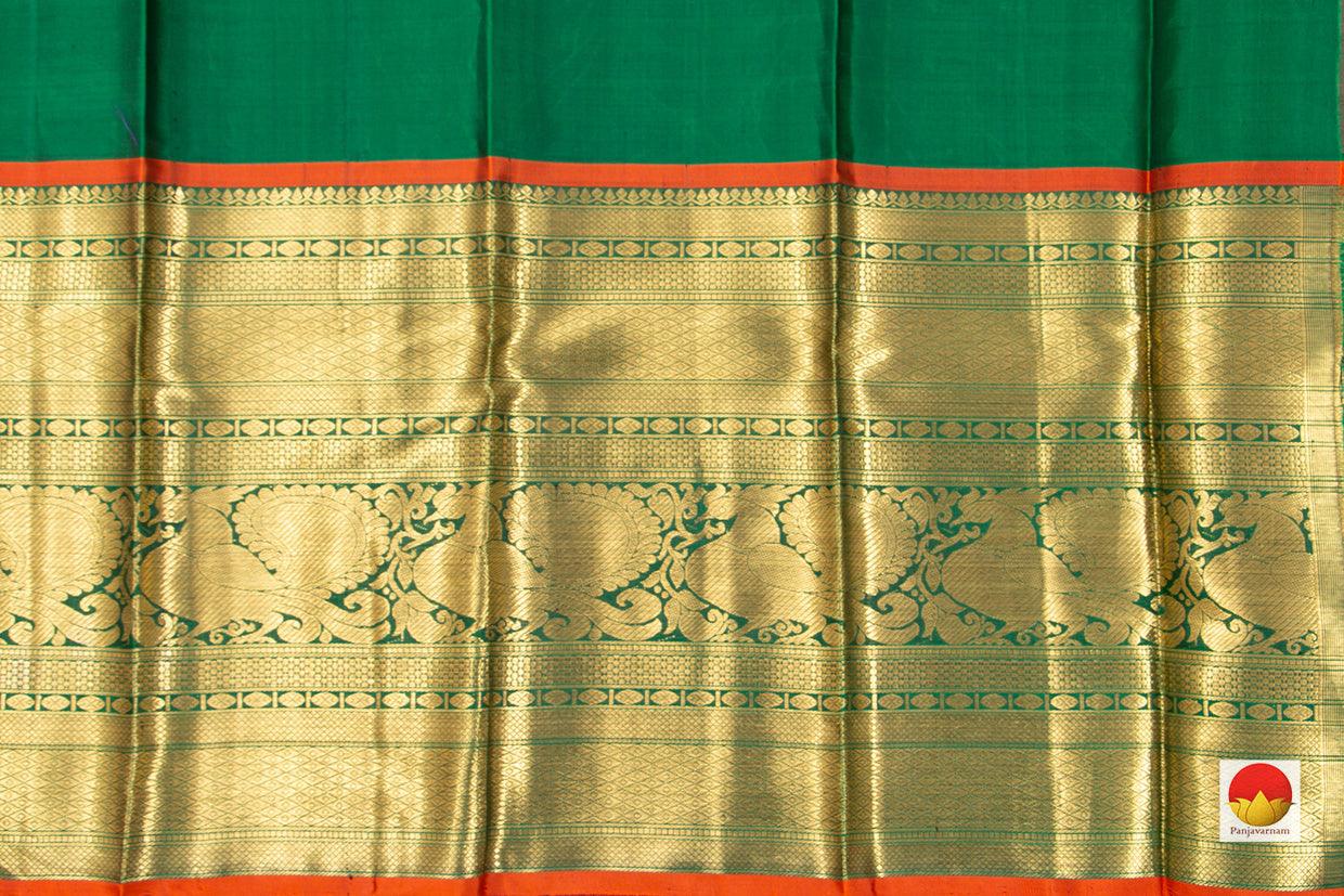 Pink And Green Kanchipuram Tissue Silk Saree Handwoven Pure Silk Pure Zari For Wedding Wear PV NYC 441 - Saris & Lehengas - Panjavarnam PV NYC 441