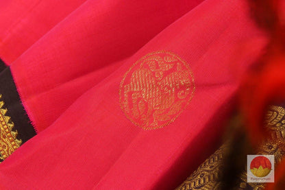 Pink & Jamun - Kanchipuram Silk Saree - Handwoven Pure Silk - Pure Zari - PV J 1017 - Archives - Silk Sari - Panjavarnam