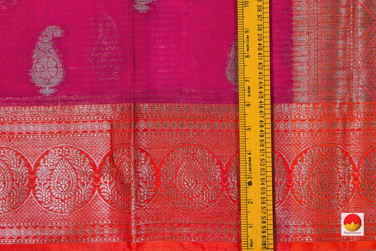 Pink And Orange Banarasi Silk Cotton Saree Handwoven With Antique Zari PSC 1184 - Silk Cotton - Panjavarnam PSC 1184