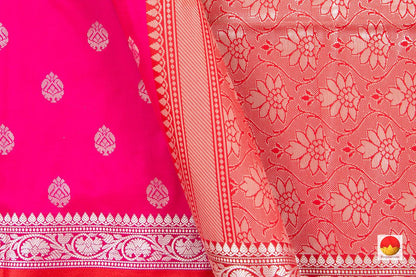 Pink And Peach Banarasi Silk Saree Handwoven Pure Silk - PB 280 - Banarasi Silk - Panjavarnam