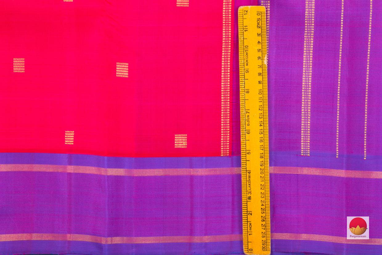 Pink And Purple Kanchipuram Silk Saree Handwoven Pure Silk Pure Zari For Festive Wear PV G 4299 - Silk Sari - Panjavarnam